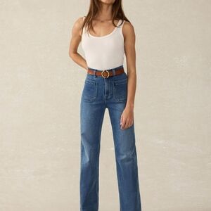 Faherty Stretch Flare Jeans Stretch Terry Patch Pocket Sz26 NWOT